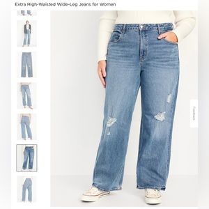 Old Navy Extra High-Waisted Wide Leg Jeans. New with tags.